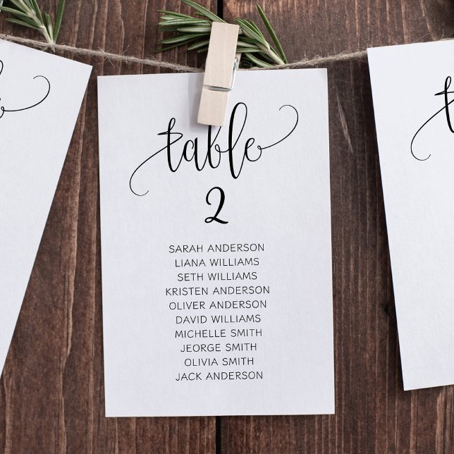 Carte élégante de plan de table de mariage suspend (Créateur téléchargé)