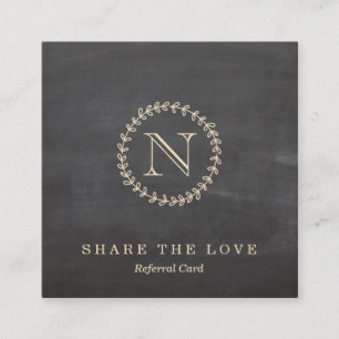 Carte élégante de référence de carré de monogramme