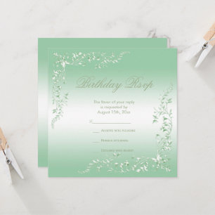 Carte Elégante décoration d'émeraude Anniversaire RSVP