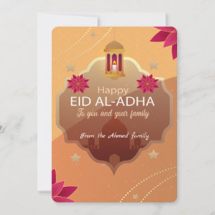 Carte élégante d'Eid al-Adha Mubarak