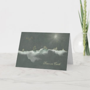 Carte Élégante étoile brillante et la scène de neige vac