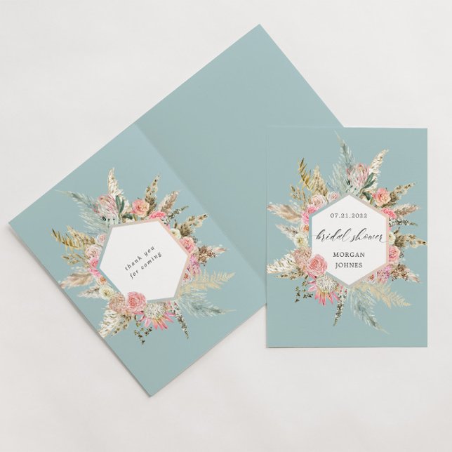 Carte Élégante Fête des mariées florale Bohème Blush (Créateur téléchargé)