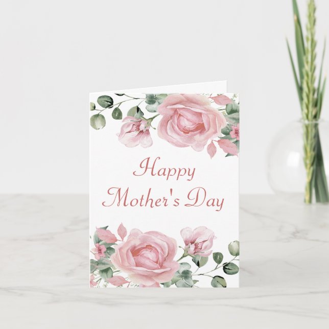 Carte Elégante fête des mères rose (Devant)