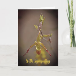 Carte Elégante Fleur Orange Jaune Orchidée Avec Sympathi