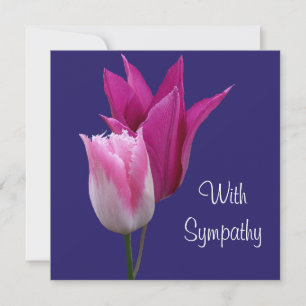 Carte Élégante fleurs de tulipe rose fine art lilas symp
