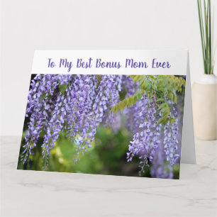 Carte Élégante Florale Meilleur Bonus Maman Pour Toujour