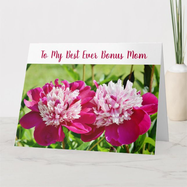 Carte Élégante Florale Meilleure Maman de Bonus Jamais F (Devant)