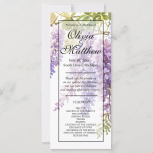 Carte Elégante glycine d'aquarelle violette florale