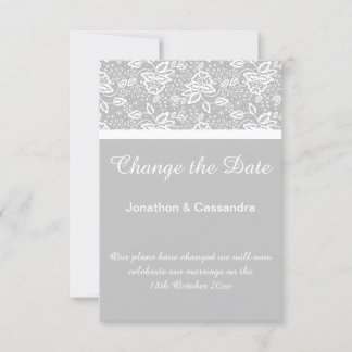 CARTE ÉLÉGANTE LACE BLANCHE EN ARGENT MODIFIER LA DATE