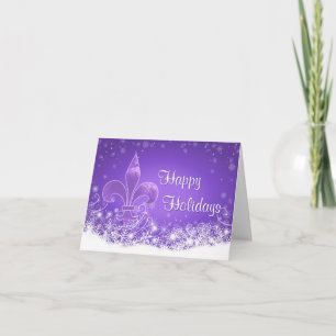 Carte Élégante Lavande Fleur de lis Fête des Flammes de 