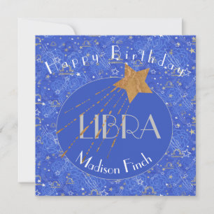 Carte Elégante Libra Personnalisée Anniversaire