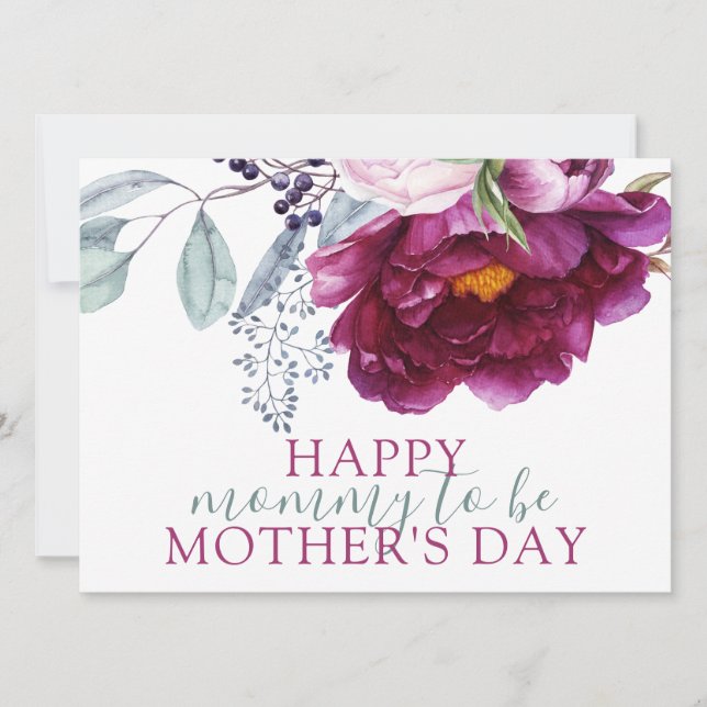Carte Elégante maman de Fête des Mères pour être floral (Devant)