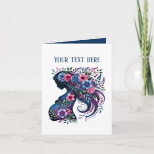 Carte Élégante maman enceinte ajouter du texte n'importe