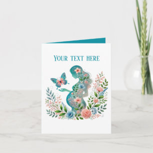 Carte Élégante maman enceinte ajouter du texte n'importe