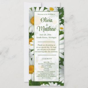 Carte Elégante marguerite blanche champs fleuris blancs 