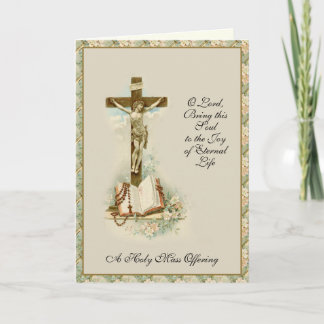 Carte Élégante Messe de la sympathie catholique offrant