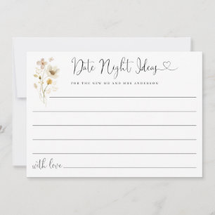 Carte Elégante Mignonne Date Nuit Idées Fleurs sauvages