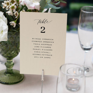 Carte élégante moderne de plan de table de mariage
