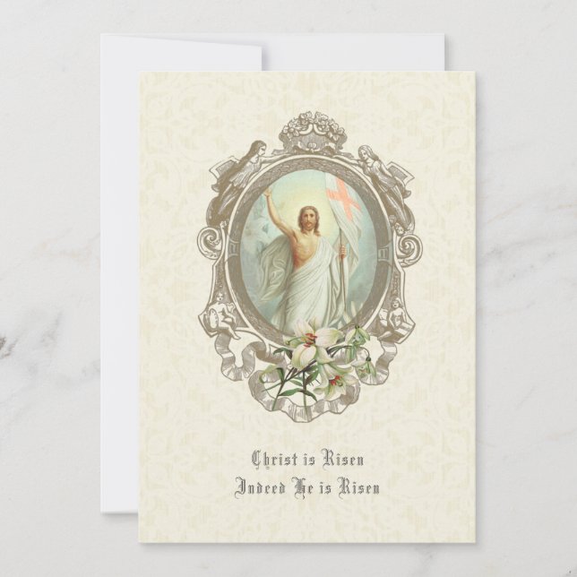Carte Élégante Pâques Résurrection Jésus Lily (Devant)