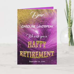 Carte Élégante Parties scintillant en or en marbre rose 