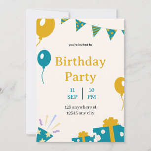 carte élégante pour l'invitation d'anniversaire