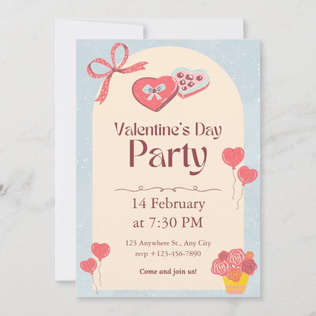 Carte élégante pour une soirée cocktail de la Sain (Devant)