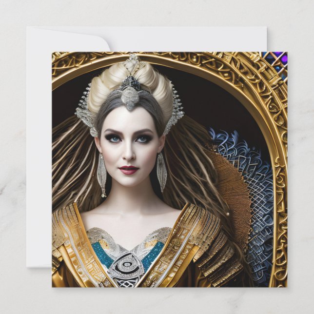 Carte Elégante reine baroque (Devant)