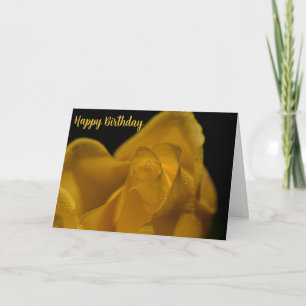 Carte Élégante rose jaune simple près Anniversaire