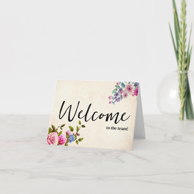 Carte Élégante simple personnalisée Bienvenue dans l'équ (Devant)