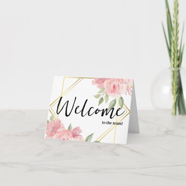 Carte Élégante simple personnalisée Bienvenue dans l'équ (Devant)