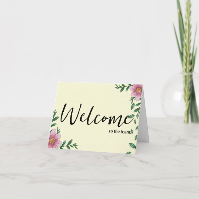 Carte Élégante simple personnalisée Bienvenue dans l'équ (Devant)