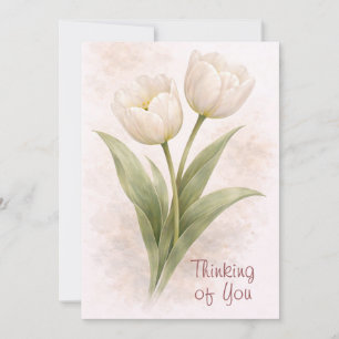 Carte Élégante Tulipes Pensant à Vous