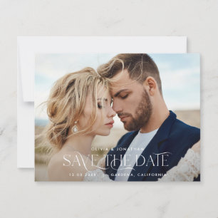Carte Élégante typographie moderne paysage mariage photo