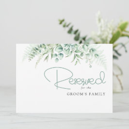 Carte Elégante verdure Eucalyptus réserve Mariage Feuill