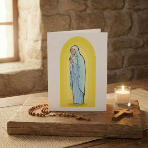 Carte Élégante Vierge Marie Catholique Religieuse