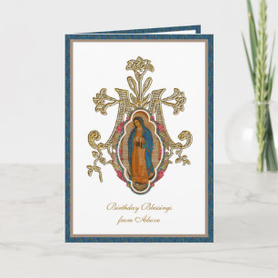 Carte Élégante Vierge Religieuse Marie Guadalupe