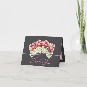 Carte Élégantes Guirlandes d'Orchidées Roses et Crème po