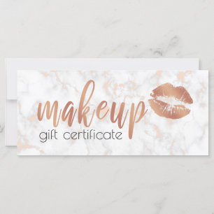 Carte Élégantes lèvres en or rose en cuivre et maquillag