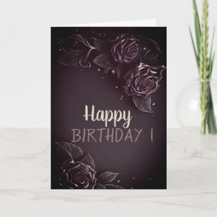 Carte Élégantes roses chic gothiques d'anniversaire