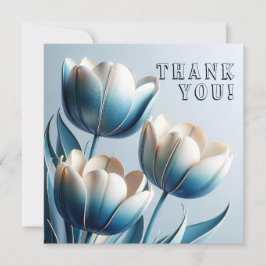 Carte Élégantes tulipes bleues et blanches