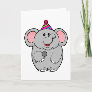 Carte Eléphant à la fête avec microphone