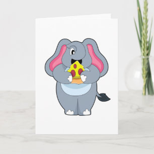 Carte Eléphant à la pizza