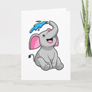 Carte Éléphant à Splash avec de l'eau