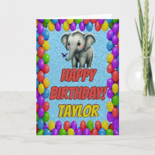 Carte Elephant Accueil Fun Personnalisé Anniversaire