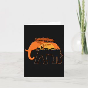 Carte Elephant Afrique Animaux Jour des terres des arbre