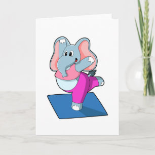 Carte Eléphant au Yoga Exercices d'étirement à debout