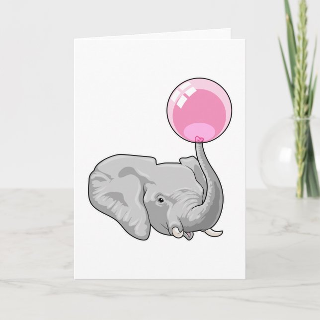 Carte Éléphant avec ballon (Devant)