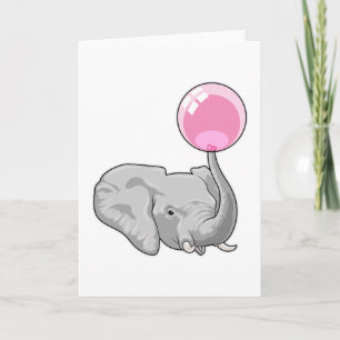 Carte Eléphant avec ballon