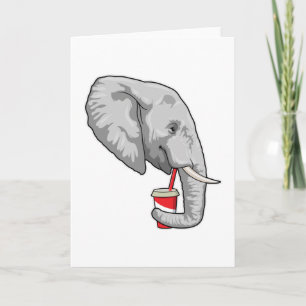 Carte Eléphant avec boisson
