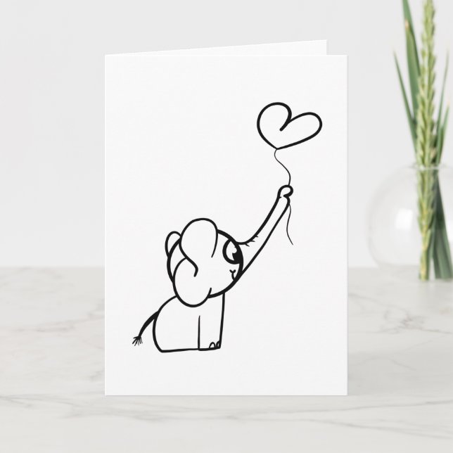 Carte Elephant Avec Idée Cadeau Balloon (Devant)